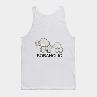 Cute Little Bobaholic Elephants Love Boba! Tank Top